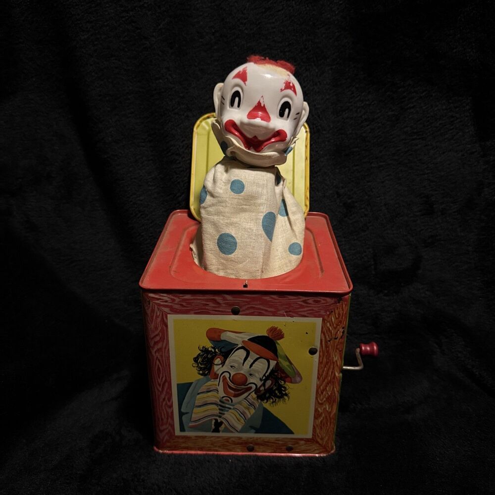 1953 Matty Mattel Jack in the Box Clown Vintage - Not Working